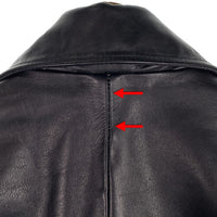 FORCES JACKETS Leather NAVY PEA COAT レザーネイビーピーコート ブラック ボタン1個欠品 Size L 福生店