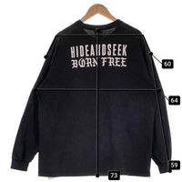 Hide and Seek ハイドアンドシーク 23AW Born Free L/S Tee ヘビーオンス ロゴプリント ロングスリーブTシャツ 長袖 ブラック HT-091023 Size XL 相当 福生店