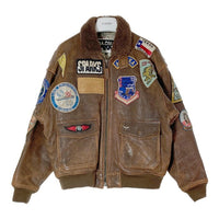 SPARKS スパークス G1 レザー フライトジャケット ワッペン ブラウン sizeS 瑞穂店