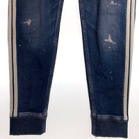 TMT ティーエムティー 19AW SWEATLIKE-INDIGO DENIM TRACK PANT スウェットデニムトラックパンツ インディゴ ダメージ/ペンキ加工 TPT-F1903 Size L 福生店