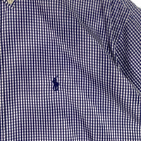 Polo by Ralph Lauren ポロラルフローレン BLAKE ボタンダウン ギンガムチェック 半袖シャツ ブルー Size L 福生店