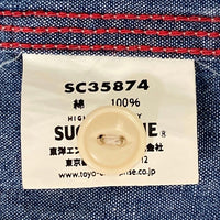 SUGAR CANE シュガーケーン シャンブレー 半袖ワークシャツ インディゴ sizeL 瑞穂店