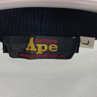 A BATHING APE アベイシングエイプ ラグランスリーブ ゲームシャツ ポリエステル 長袖 グレー ブラック sizeL 瑞穂店