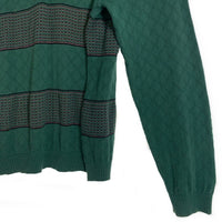 SUPREME シュプリーム 21AW Knit Stripe L/S Polo コットンニット ストライプ ロングスリーブポロシャツ グリーン Size M 福生店