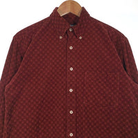 CHAPS RALPH LAUREN チャップス ラルフローレン ボタンダウン コーデュロイシャツ 総柄 ボルドー Size M 福生店