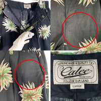 CALEE キャリー 21SS flower pattern linen tapered pants フラワーパターン リネンテーパードパンツ ブラック Size L 福生店