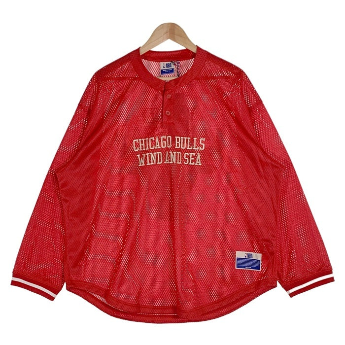 WIND AND SEA ウィンダンシー NBA CHICAGO BULLS シカゴブルズ Mesh Long Sleeve Top  メッシュロングスリーブトップ レッド Size M 福生店