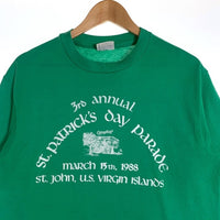 80's St. Patriick's Day 1988 プリントTシャツ グリーン Hanes Size L 福生店