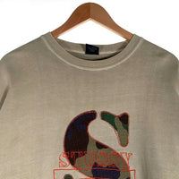 90's STUSSY ステューシー カモフラージュ Sロゴ スウェットシャツ ベージュ Size L 福生店