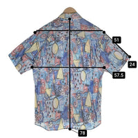 WHEIT OKK 総柄プリント 半袖シャツ ライトブルー Size M 福生店