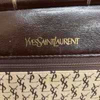 YVES SAINT LAURENT イブサンローラン レザー クラッチ セカンドバッグ Vステッチ ブラウン 瑞穂店