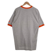 90's PNB NATION CLOTHING ピーエヌビー リンガーTシャツ プリント グレー オレンジ USA製 Size L 福生店
