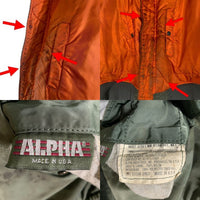 90`s ALPHA アルファ MA-1 フライトジャケット セージグリーン USA製 82790J Size XL 福生店