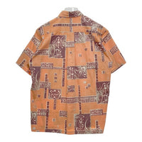 SUN SURF サンサーフ SS31195 干支総柄 ボタンダウン 半袖シャツ オレンジ sizeM※襟汚れあり 瑞穂店