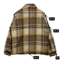 C.P.O. 70's 台湾製 リネン混 ウール チェックCPOシャツ ブラウン size- 瑞穂店