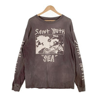 SAINT Mxxxxxx セントマイケル 21AW WIND AND SEA ウィンダンシー LS T-SHIRT ヴィンテージ加工 プリント ロングスリーブTシャツ フェードブラック SM-A21-0000-061 Size L 福生店
