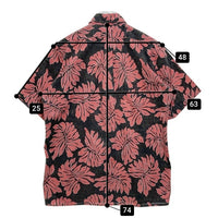 reyn spooner レインスプーナー 90s ビキニタグ リーフ総柄 半袖シャツ ブラック×レッド sizeM 瑞穂店