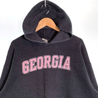 90's~ GEORGIA プリント プルオーバースウェットパーカー チャコールグレー Size L 福生店