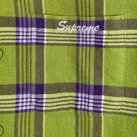 SUPREME シュプリーム 21AW Faux Fur Collar Flannel Shirt フェイクファーカラー フランネルシャツ グリーン 中綿 Size M 福生店