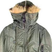 U.S. ARMY 60's ALPHA INDUSTRIES アルファインダストリーズ N-2B コヨーテファー 黒タグ CONMERジッパー フライトジャケット オリーブ MIL-J-6278D / 8415-270-0366 /DSA-1-2355-63-C Size M 福生店