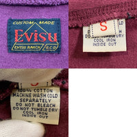 Evisu エヴィス 前V MANIAC プリントTシャツ パープル Size S 福生店