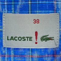 LACOSTE ラコステ チェック 半袖B.Dシャツ ブルー size38 瑞穂店
