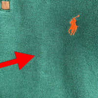 POLO RALPH LAUREN ポロラルフローレン スタンドカラー ハーフジップ ロングスリーブ コットン トレーナー グリーン Size L 福生店