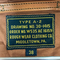 MUSHMANS マッシュマンズ × Rainbow Country レインボーカントリー A-2 ROUGH WEAR CLOTHING ホースハイド フライトジャケット キャメル size38 瑞穂店