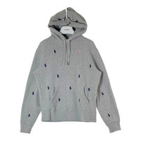 PINK PONY Ralph Lauren ピンクポニー ラルフローレン ポニー刺繍総柄 ポルオーバーパーカー グレー sizeM※所々毛玉あり 瑞穂店