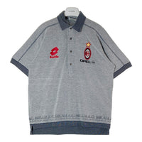 LOTTO ロット 90's ACミラン ポロシャツ 胸刺繍 グレー sizeXL 瑞穂店