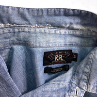RRL ダブルアールエル 90's 三ツ星タグ シャンブレー ウエスタンシャツ ライトインディゴ sizeM 瑞穂店