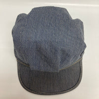 US古着 BOYNE CITY RAILROAD CAMPANY ピンストライプ ワークキャップ ブルー×ホワイト 瑞穂店