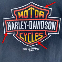 Harley-Davidson ハーレーダビッドソン CABO SAN LUCAS BAJA MEXICO バー&シールド プリントTシャツ ブラック Size 2XL 相当 福生店