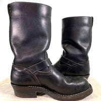 Wesco ウエスコ BOSS ボス レザーエンジニアブーツ ブラック スチールトゥ ビブラム430 11/07 Size 9E (27cm) 福生店