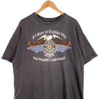 80-90's Harley-Davidson ハーレーダビッドソン イーグル バー&シールド プリントTシャツ フェードブラック Hanes USA製 Size XL 福生店