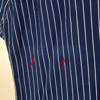 Studio D'artisan ステュディオダルチザン 5532 ストライプ 半袖シャツ ネイビー×ホワイト sizeL 瑞穂店
