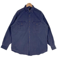 Polo by Ralph Lauren ポロラルフローレン コットン ワークシャツ 長袖 ネイビー やや厚手 Size L 福生店