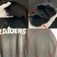 90's majestic マジェスティック RAIDERS レイダース NFL クルーネック スウェット ブラック EA98HD Size XL 福生店