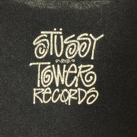 STUSSY ステューシー TOWER RECORDS タワーレコード NO MUSIC NO LIFE Tシャツ ブラック sizeM 瑞穂店