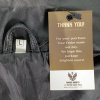 FORCES JACKETS Leather NAVY PEA COAT レザーネイビーピーコート ブラック ボタン1個欠品 Size L 福生店