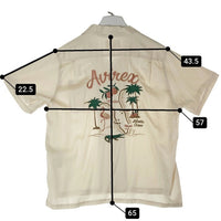 AVIREX アヴィレックス 783-4123601 フラミンゴ刺繍 オープンカラーシャツ クリーム sizeF 瑞穂店