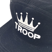 80-90's TROOP トゥループ ベロア 5パネルキャップ ブラック 刺繡 スナップバック 福生店