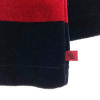 RALPH LAUREN ラルフローレン 90s ベロアボーダーハーフジップ レッド×ブラック sizeL 瑞穂店