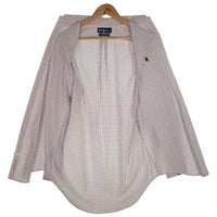 Ralph Lauren ラルフローレン YARMOUTH ボタンダウンチェックシャツ コットンピンポイントオックスフォード ホワイト オレンジ Size 15 福生店