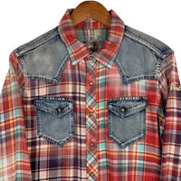 TMT ティーエムティー 13AW フランネル デニム切替 ウエスタンシャツ マルチ TSH-F1306 Size L 福生店