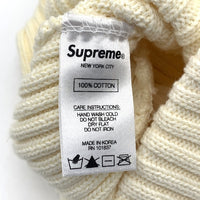 SUPREME シュプリーム 18SS Overdyed Ribbed Beanie オーバーダイ リブドビーニー ホワイト コットン 福生店