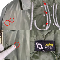 liju outer wear ジップアップ フライトジャケット 刺繡 グリーン Size M 福生店
