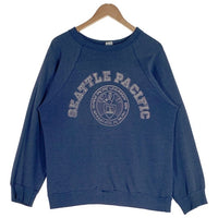 80's Champion チャンピオン SEATTLE PACIFIC ラグランスリーブ スウェットトレーナー ブルー USA製 Size XL 福生店