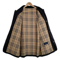 BURBERRY LONDON バーバリー キルティングジャケット ブラック スナップボタン 襟コーデュロイ 裏地ノバチェック Size XL-REG 福生店