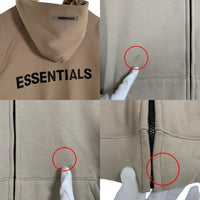 FOG ESSENTIALS エッセンシャルズ バックラバーロゴプリント ジップアップ スウェットパーカー カーキ Size L 福生店